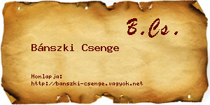 Bánszki Csenge névjegykártya